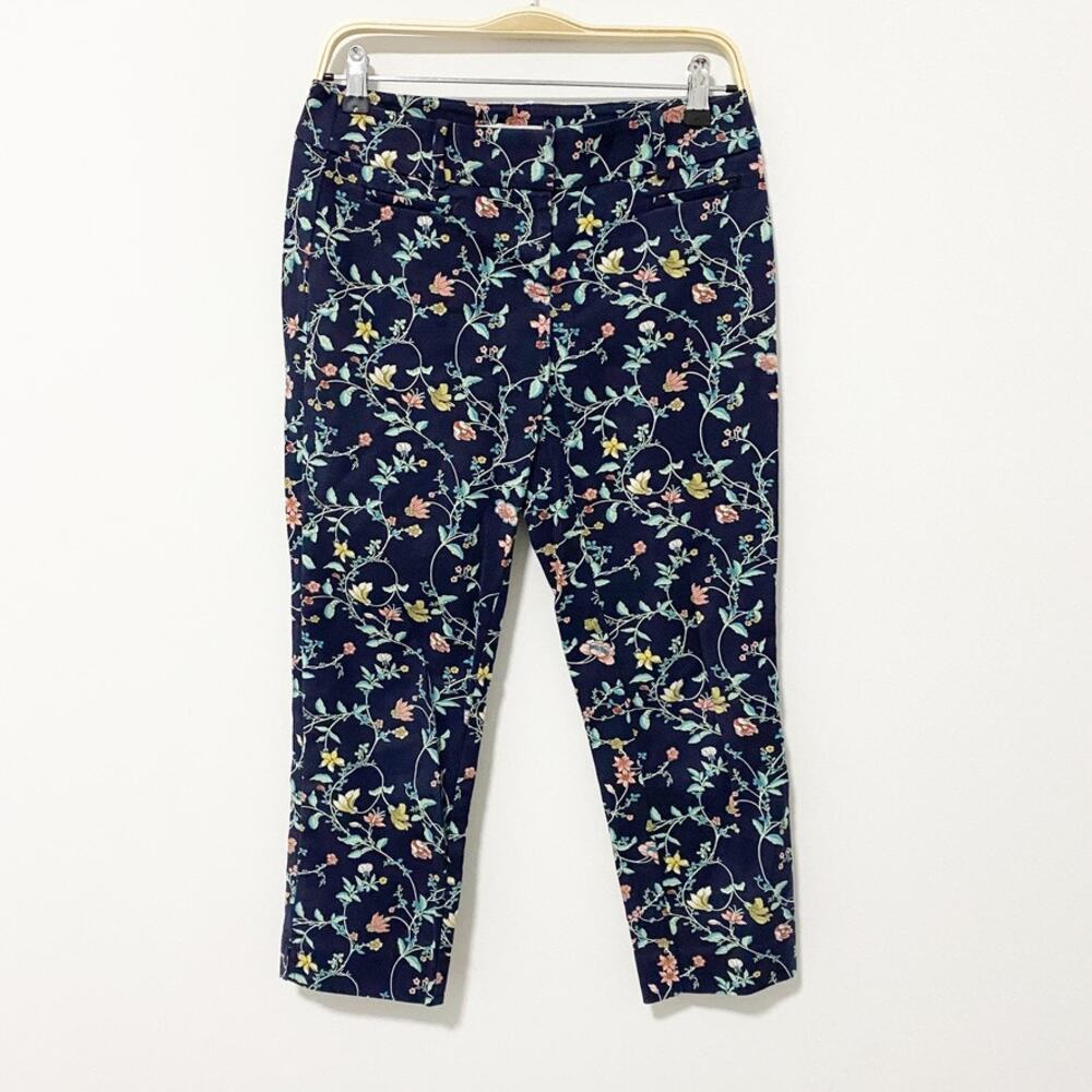 Ann Taylor Loft Blue Floral Marisa Pants Size 2 Petite